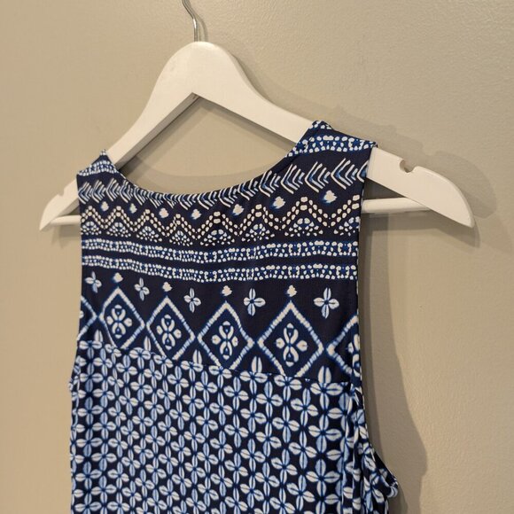 Tommy Bahama Dress Blue White Stretch Beach Pool Lounge Lunch Brunch - Size S - Picture 4 of 6